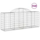 vidaXL Arched Gabion Baskets 18 pcs 200x50x80/100 cm Galvanised Iron