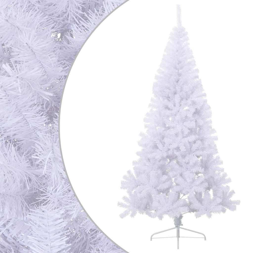 vidaXL Artificial Half Christmas Tree with Stand White 6 ft PVC