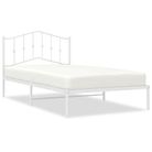 vidaXL Metal Bed Frame without Mattress with Headboard White 100x200cm
