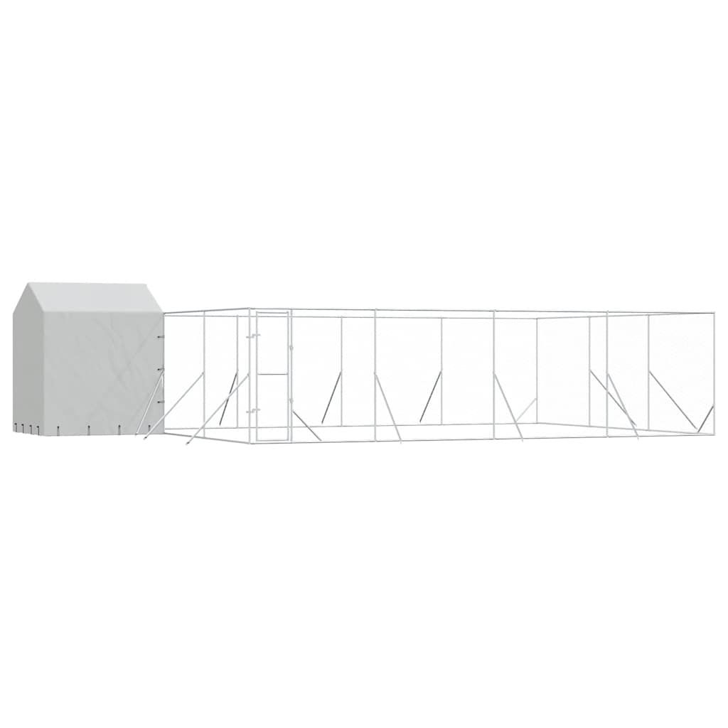 vidaXL Outdoor Dog Kennel with Roof Silver 10x6x2.5 m Galvanised Steel
