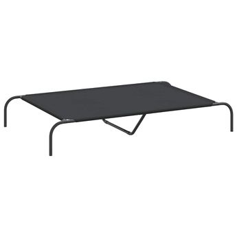 vidaXL Elevated Dog Bed Black 51.2"x31.5"x7.9" Oxford Fabric and Steel