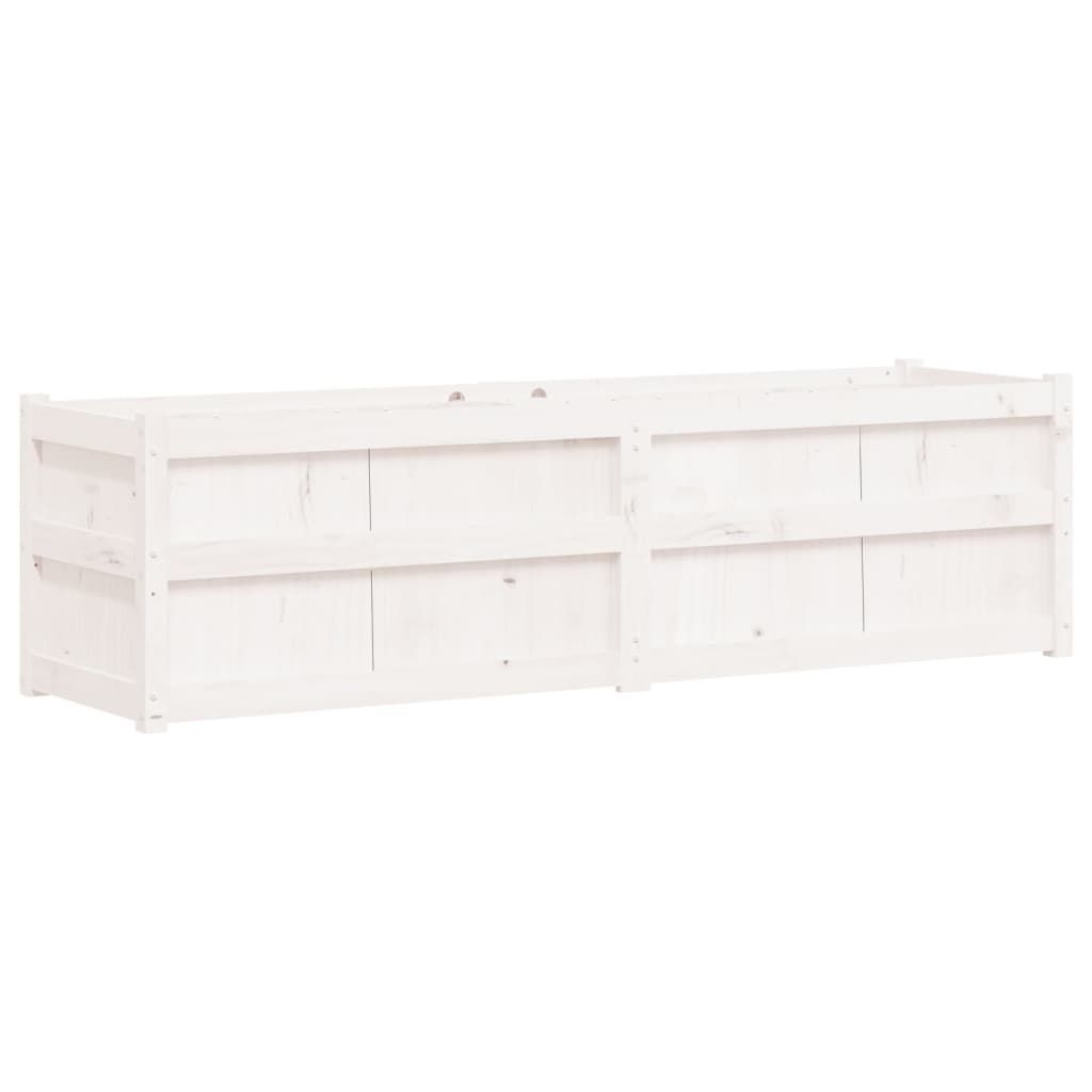 vidaXL Garden Planter White 180x50x50 cm Solid Wood Pine