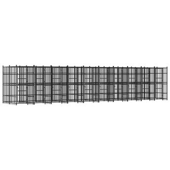vidaXL Outdoor Dog Kennel Steel 18.43 m²