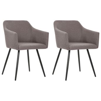 vidaXL Dining Chairs 2 pcs Taupe Fabric