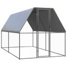 vidaXL Outdoor Chicken Cage 6.6âx13.1âx6.6â Galvanized Steel