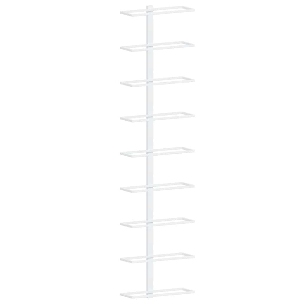 vidaXL Wall-mounted Wine Rack for 9 Bottles White Iron