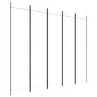 vidaXL 5-Panel Room Divider White 250x200 cm Fabric
