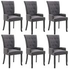 vidaXL Dining Chairs with Armrests 6 pcs Dark Gray Fabric