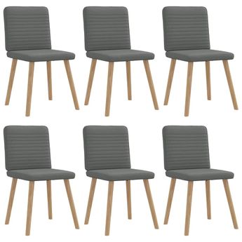 vidaXL Dining Chairs 6 pcs Dark Gray Fabric
