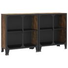 vidaXL Storage Cabinets 2 pcs Rustic Brown 72x36x82 cm Metal and MDF