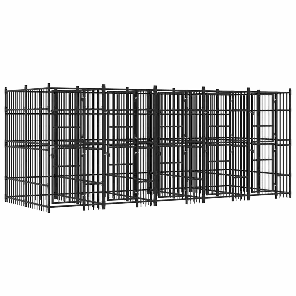 vidaXL Outdoor Dog Kennel Steel 99.2 ftÂ²