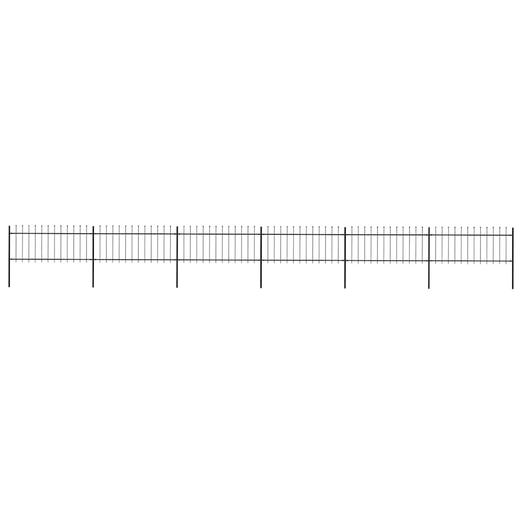 vidaXL Garden Fence with Spear Top Steel 1070x80 cm Black
