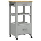 vidaXL Kitchen Trolley MONZA 18.9"x15.7"x34.8" Solid Wood Pine