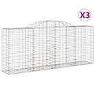 vidaXL Arched Gabion Baskets 3 pcs 300x50x120/140 cm Galvanised Iron