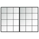 vidaXL Wall Mirrors 2 pcs Black 31.5"x23.6" Metal