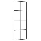 vidaXL Sliding Door Aluminium and ESG Glass 76x205 cm Black