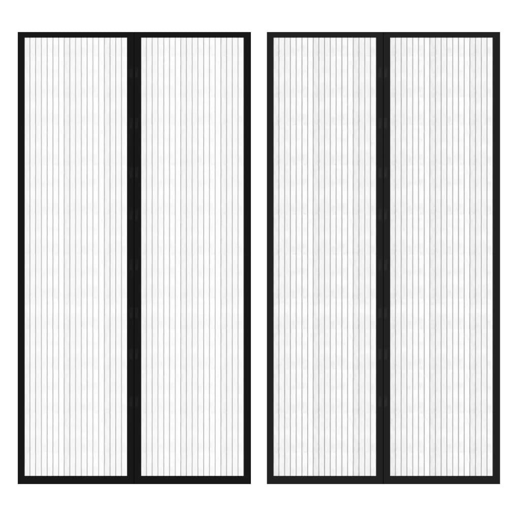 vidaXL Insect Door Curtains 2 pcs 82.7"x39.4" Magnet Black