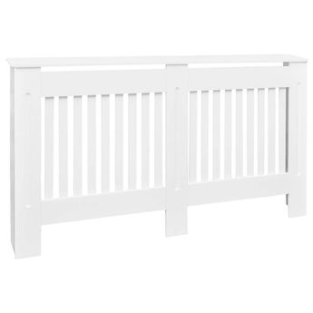 vidaXL White Radiator Cover Heating Cabinet 59.8" Engineered Wood