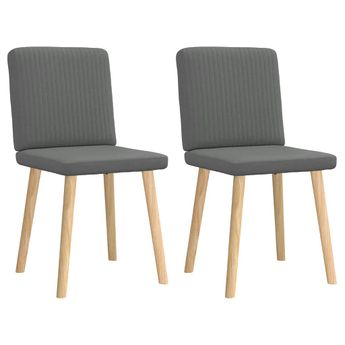 vidaXL Dining Chairs 2 pcs Dark Gray Fabric