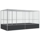 vidaXL Aviary with Extension Silver 164.6x81.5x83.5" Steel