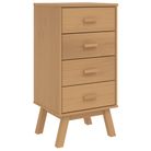 vidaXL Bedside Cabinet OLDEN Brown Solid Wood Pine