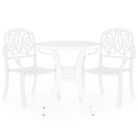 vidaXL 3 Piece Bistro Set Cast Aluminum White