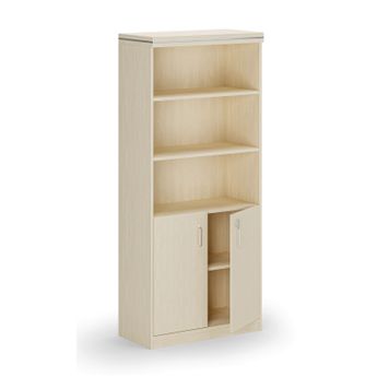 Kombinovaná kancelářská skříň ARRISTO LUX, 800 x 400 x 1836 mm, bříza