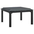 vidaXL Garden Footstool with Cushion Black and Grey Poly Rattan