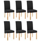 vidaXL Dining Chairs 6 pcs Black Fabric