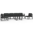 vidaXL 7 Piece Patio Lounge Set with Cushions Aluminum Anthracite
