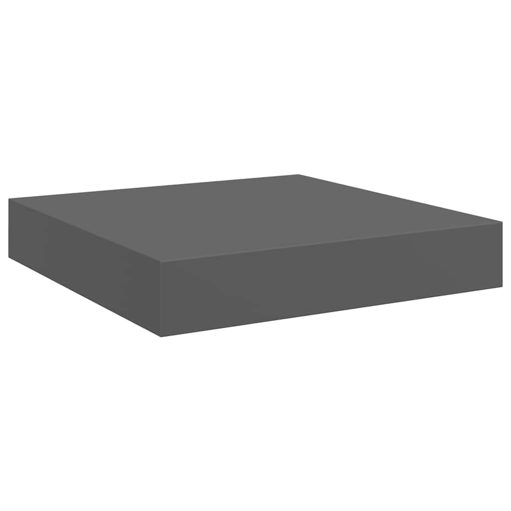 vidaXL Floating Wall Shelf High Gloss Grey 23x23.5x3.8 cm MDF