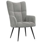 vidaXL Relaxing Chair Light Grey Velvet