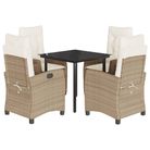 vidaXL 5 Piece Garden Dining Set with Cushions Beige Poly Rattan