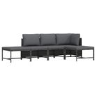 vidaXL 5 Piece Garden Sofa Set with Cushions Grey Poly Rattan