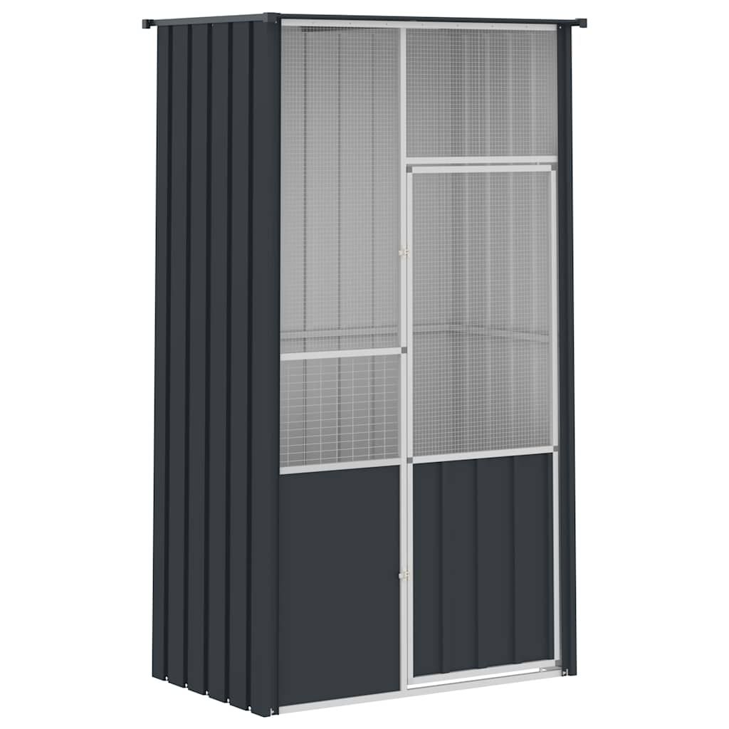 vidaXL Bird Cage Anthracite 45.3"x30.7"x78.7" Galvanized Steel