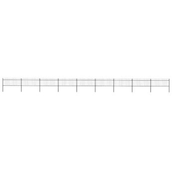 vidaXL Garden Fence with Spear Top Steel 1603.5x80 cm Black