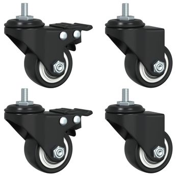 vidaXL Caster Wheels 4 pcs Black 1.4" Iron