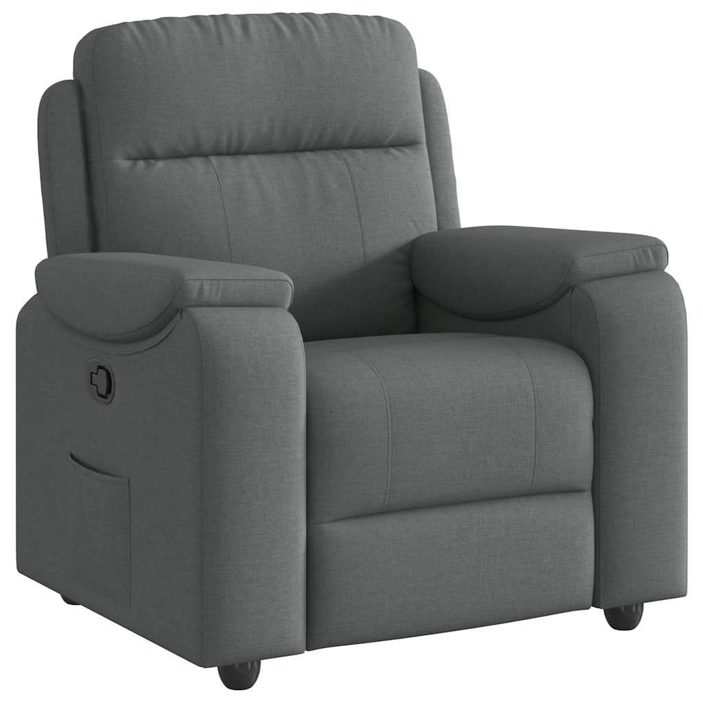 vidaXL Recliner Chair Dark Gray Fabric