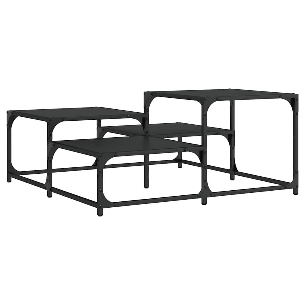 vidaXL Coffee Table Black 87.5x87.5x40 cm Engineered Wood