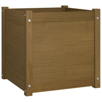 vidaXL Garden Planter Honey Brown 19.7"x19.7"x19.7" Solid Wood Pine