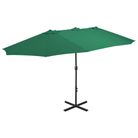 vidaXL Garden Parasol with Aluminum Pole 181.1"x106.3" Green