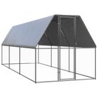 vidaXL Outdoor Chicken Cage 6.6âx19.7âx6.6â Galvanized Steel
