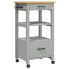 vidaXL Kitchen Trolley MONZA 18.9"x15.7"x34.8" Solid Wood Pine