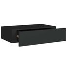 vidaXL Wall-mounted Drawer Shelf Black 40x23,5x3.9 " MDF