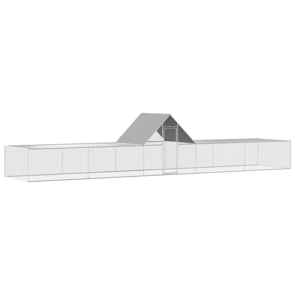 vidaXL Chicken Coop 32.8'x6.6'x6.6' Galvanized Steel