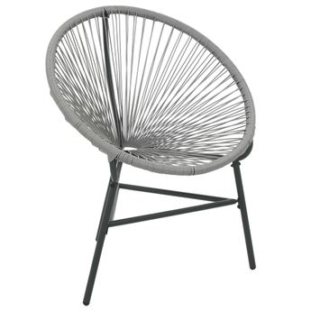 vidaXL Patio Moon Chair Poly Rattan Gray