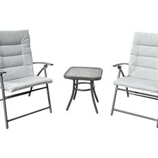 KONDELA Monson metal garden set light gray / dark gray