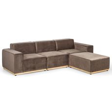 Suede sofa set RYAN, brown