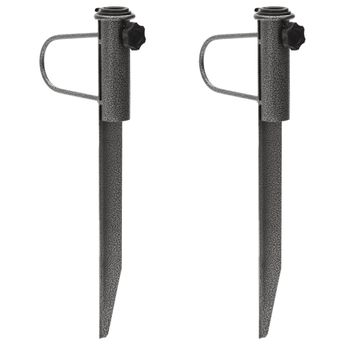 vidaXL Parasol Stands with Spikes 2 pcs 7.5"x16.5" Galvanized Steel