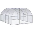 vidaXL Outdoor Chicken Coop 9.8'x13.1'x6.6' Galvanized Steel